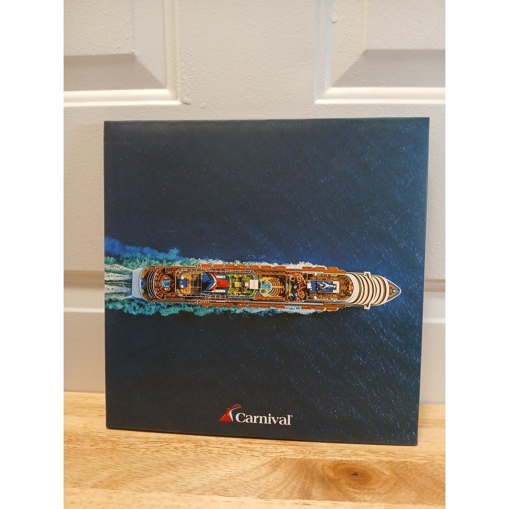 Carnival Cruise Line Blue Photo Folio Picture Album Holds Two 8x10 Photos